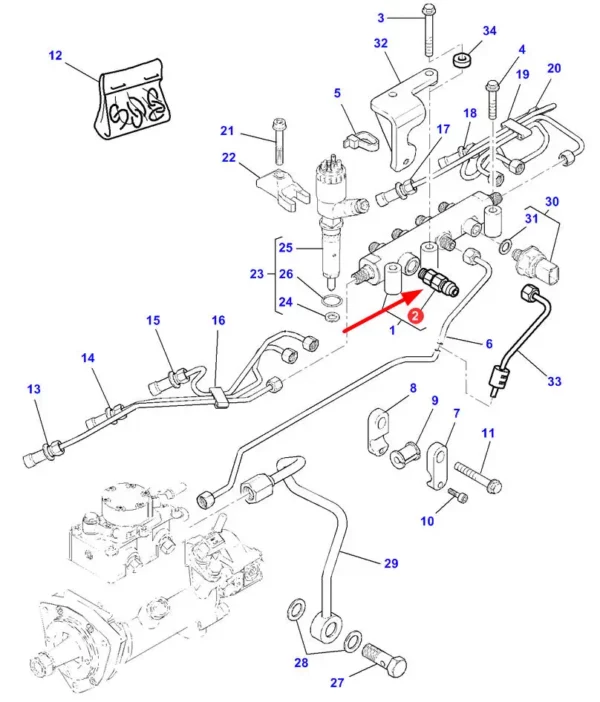 Oryginalny zawór paliwowy o numerze 4227407M1, stosowany w ciągnikach rolniczych marki Massey Ferguson.