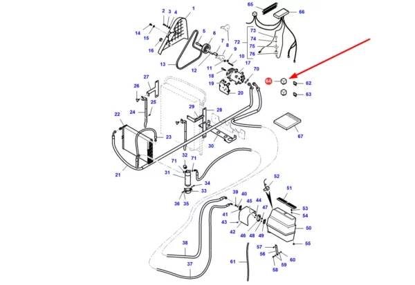 Oryginalny przekaźnik elektryczny układu klimatyzacji o numerze katalogowym 4232756M1, stosowany w ładowarkach teleskopowych marki Massey Ferguson schemat