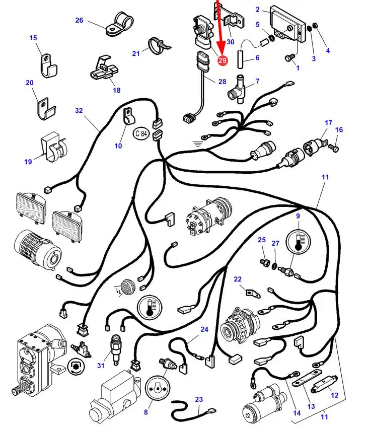 TRANSPORT CODE;C + EACHTIME MA-1 ① 1-1670918-1 1-1718645-1 Wtyczka 4 PIN Komputer Volvo Kable