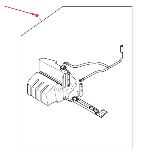 Oryginalny zbiornik paliwa z przezbrojeniem o numerze katalogowym 4274745M14, stosowany w maszynach rolniczych marki Massey Ferguson.-schemat