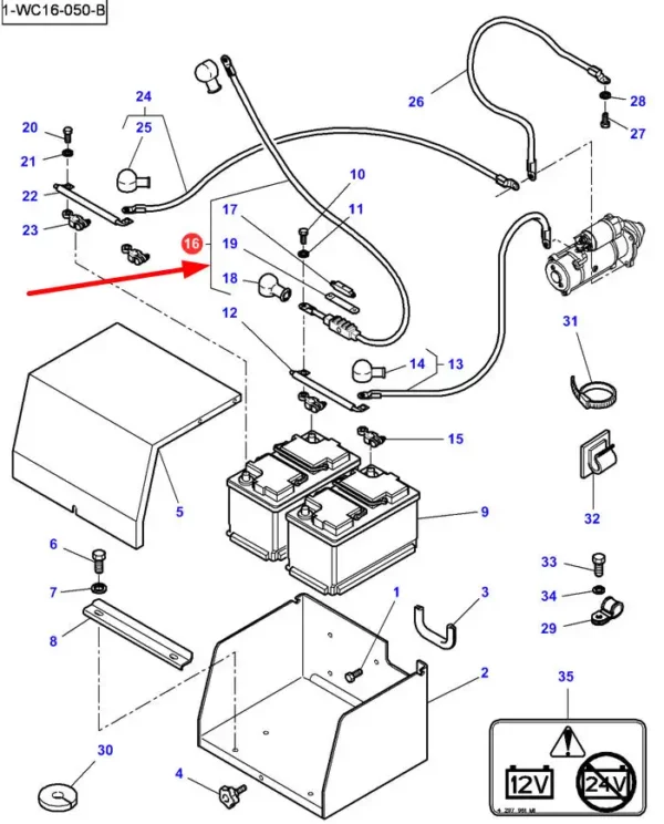 Oryginalna wiązka elektryczna, stosowana w ciągnikach rolniczych marki Massey Ferguson. schemat