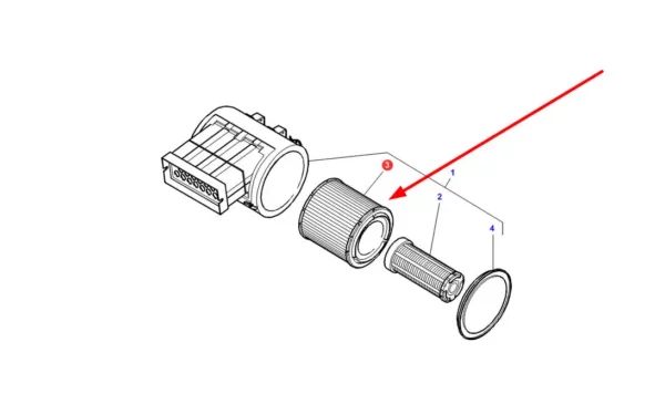 Oryginalny filtr powietrza zewnętrzny o numerze katalogowym 4278631M1, stosowany w ciągnikach rolniczych marek Massey Ferguson i Challenger. schemat
