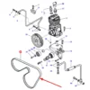 Oryginalny pasek klinowy, stosowany w maszynach marki Massey Ferguson. schemat