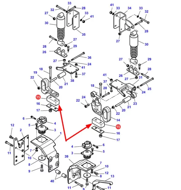 Oryginalny dystans mocowania kabiny, stosowany w ciągnikach marki Challenger oraz Massey Ferguson.