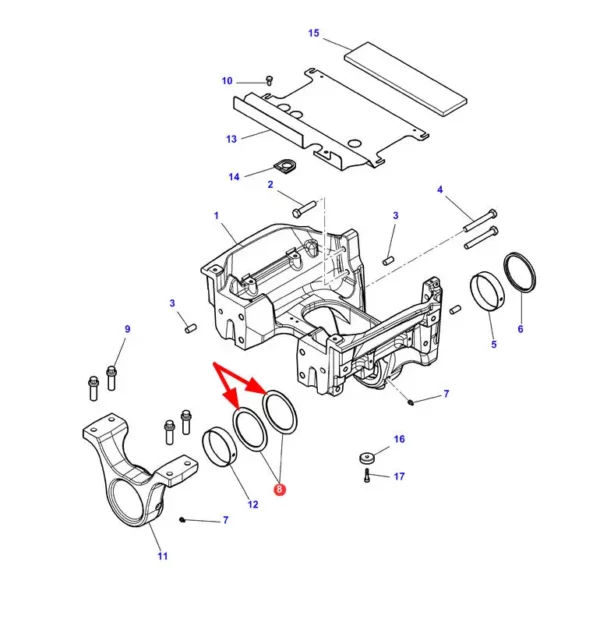 Oryginalna podkładka dystansowa o numerze katalogowym 4299490M1, stosowana w ciągnikach rolniczych marki Massey Ferguson schemat.