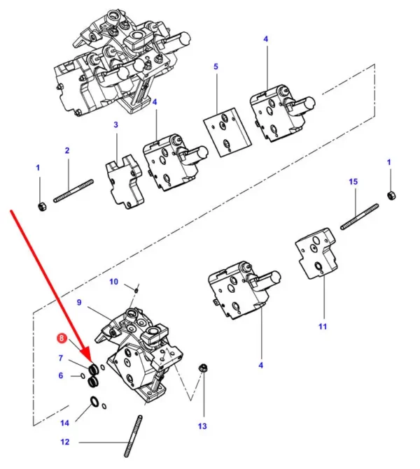 Oryginalna tuleja stosowana w układach hydraulicznych ciągników marki Massey Ferguson schemat.