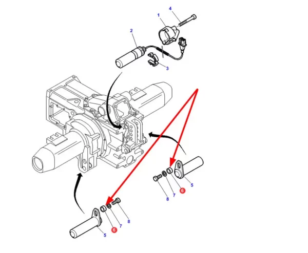 Oryginalna tuleja dystansowa mocująca sworzeń cięgieł tylnych o numerze katalogowym 4307290M1, stosowana w ciągnikach rolniczych marek Massey Ferguson i Challenger. schemat