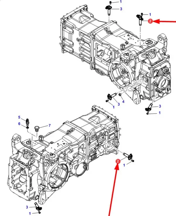 Oryginalny czujnik indukcyjny o numerze katalogowym 4310439M1, stosowany w ciągnikach rolniczcyh marki Massey Ferguson- schemat.