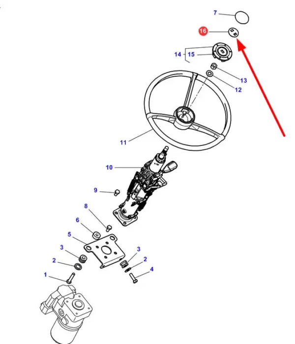 Oryginalna zaślepka kierownicy o numerze katalogowym 4348930M1, stosowana w ciągnikach rolniczych marki Massey Ferguson schemat.