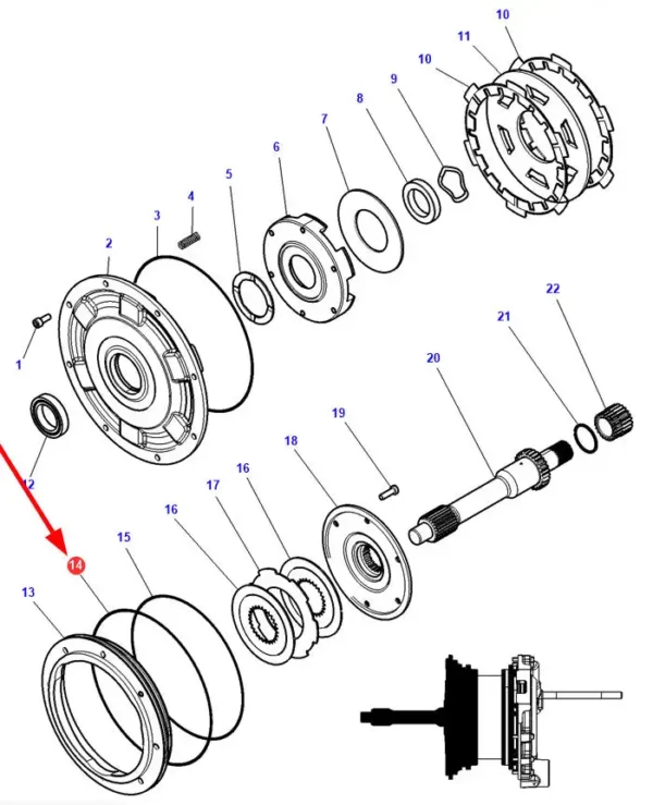 Oryginalny pierścień uszczelniający oring o wymiarach 3,53 x 240,89 mm i numerze katalogowym 4358443M1, stosowany w ciągnikach rolniczych marek Massey Ferguson i Valtra. schemat