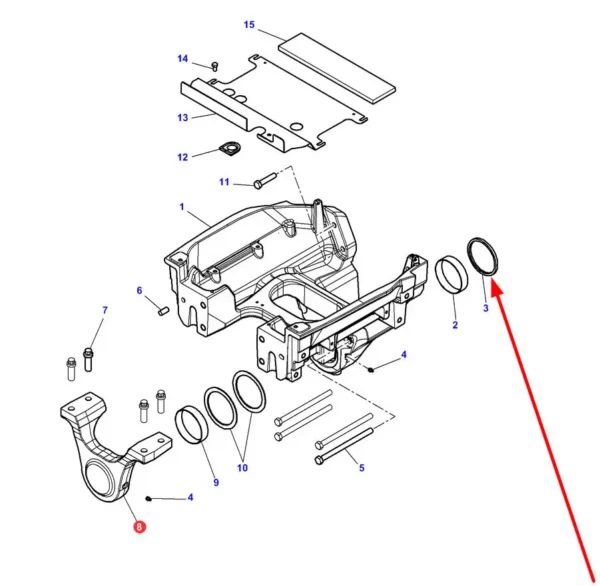 Oryginalny uszczelniacz siłownika wspomagania o numerze katalogowym 4377506M1, stosowany w ciągnikach rolniczych marki Massey Ferguson schemat.