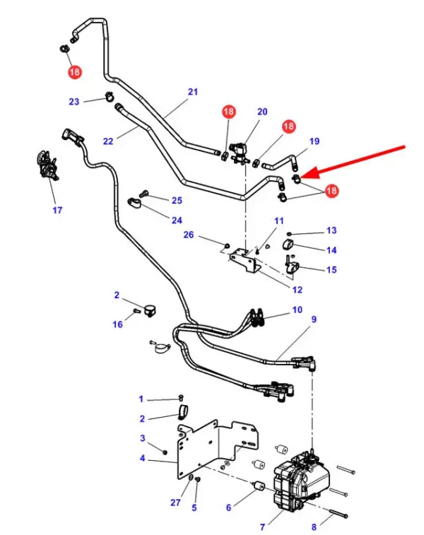 Oryginalna opaska zaciakowa, stosowana w ciągnikach Massey Ferguson schemat.