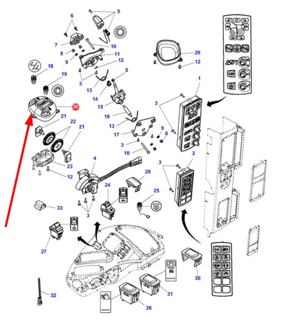 Oryginalna obudowa systemu Autodrive o numerze katalogowym 4391998M91, stosowana w ciągnikach rolniczych marki Massey Ferguson.