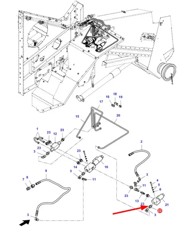 Oryginalna redukcja o numerze katalogowym 7058825M1, stosowana w kombajnach mrarek Challenger, Fendt oraz Massey Ferguson schemat.