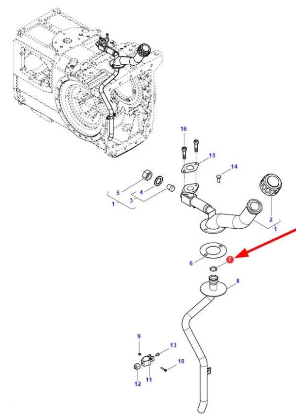 Oryginalny pierścień oring o wymiarach 18.65 x 3.5 mm i numerem katalogowym 70923574, stosowany w ciągnikach rolniczych marki Challenger oraz Massey Ferguson.-schemat