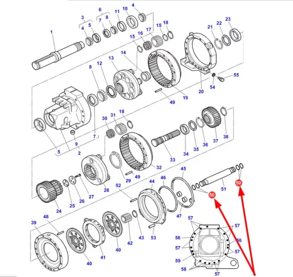 Oryginalny pierścień oring o numerze katalogowym 70923650, stosowany w ciągnikach rolniczych marki Massey Ferguson schemat