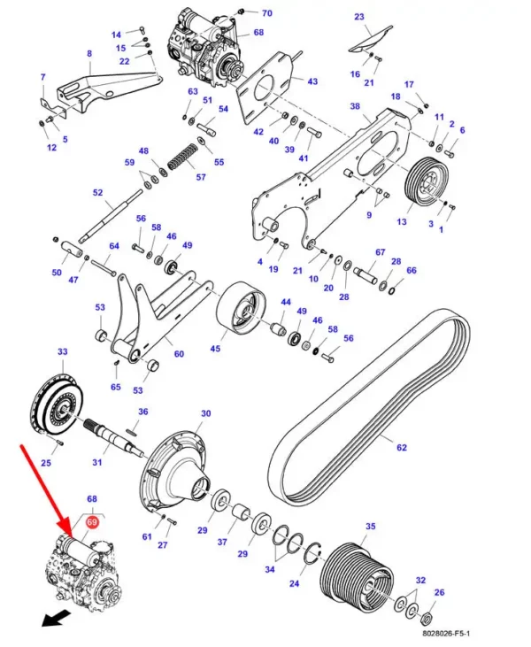 Oryginalny filtr oleju hydrauliki, stosowany w maszynach rolniczych marki Massey Ferguson.