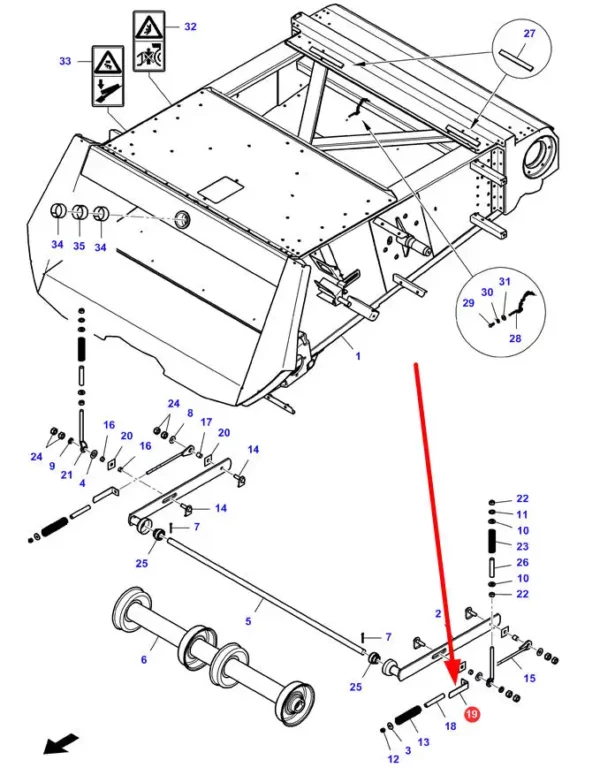 Oryginalna tuleja dystansowa o numerze katalogowym 7108476M1, stosowana w kombajnach marek Fendt oraz Massey Ferguson schemat.