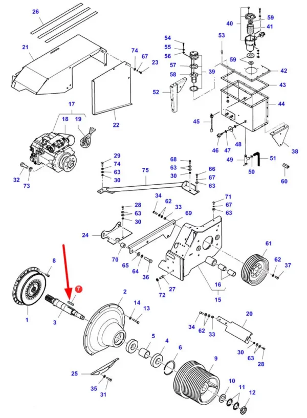 Oryginalny wpust pryzmatyczny, stosowany w kombajnach zbożowych marek Massey Ferguson, Fendt, Challenger.