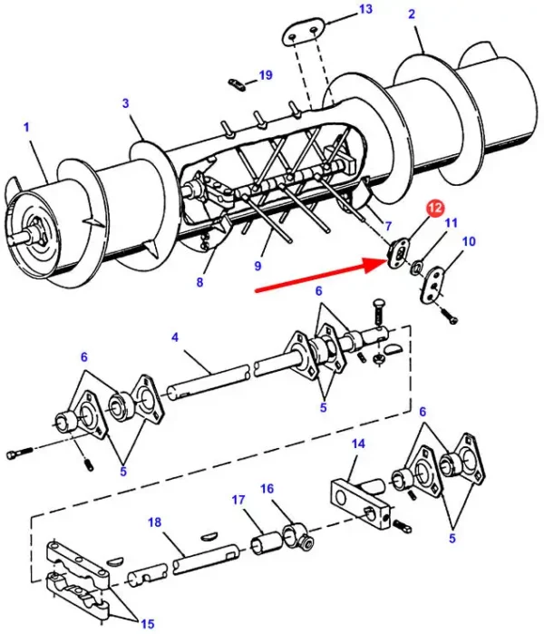 Oryginalny wspornik palca nagarniacza o numerze katalogowym 71320326, stosowany w kombajnach zbożowych marki Massey Ferguson schemat.