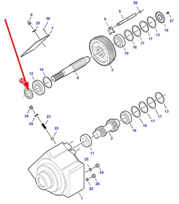 Oryginalny pierścień przekładni rotora o numerze katalogowym 71392898, stosowany w kombajnach marek Challenger,Valtra, Fendt oraz Massey Ferguson schemat.