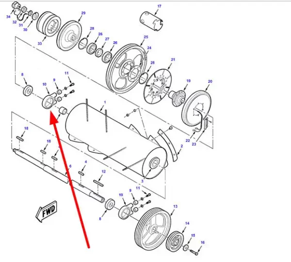 Oryginalna obudowa łożyska o numerze katalogowym 71401419, stosowana w kombajnach zbożowych marki Massey Ferguson schemat