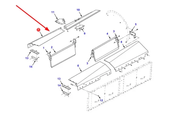 Oryginalna osłona metalowa rotora o numerze katalogowym 71409715, stosowana w pojazdach marki Massey Ferguson schemat