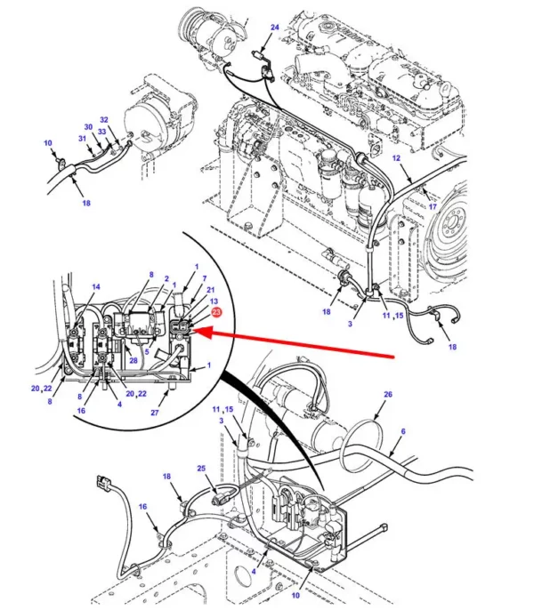 Oryginalny przekaźnik PRM zapobiegający przed nadmiernym wzrostem temerartury, stosowany w kombajnach marki Challenger, Fendt oraz Massey Ferguson schemat.