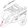 Oryginalny emblemat loga Massey Ferguson o numerze katalogowym 71423389, stosowany w maszynach rolniczych marki Massey Ferguson- schemat.