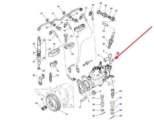 Oryginalna plomba pompy wtryskowej, stosowana w maszynach rolniczych marki Massey Ferguson schemat