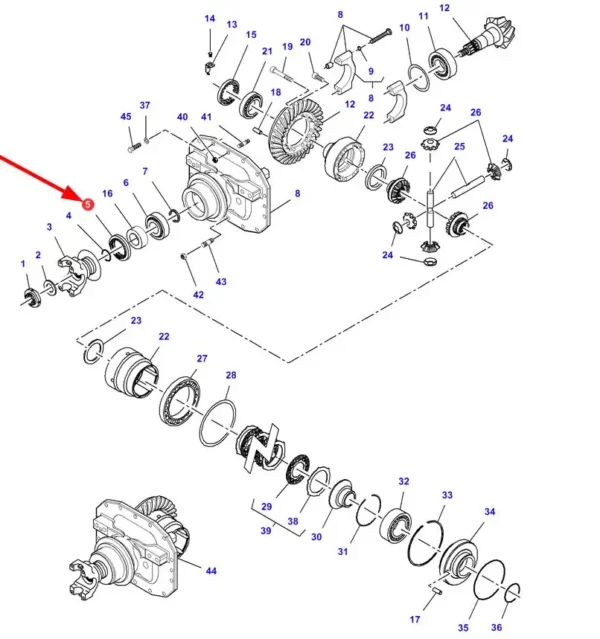 Oryginalny pierścień simering o wymiarze 65 x 105 x 10/14,5 i numerze katalogowym 7600401201, stosowany w ciągnikach rolniczych marek Massey Ferguson, Fendt, Valtra oraz Challenger- schemat.