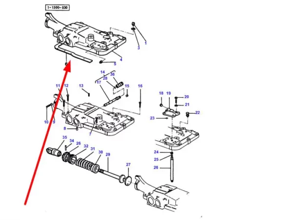 Oryginalna uszczelka o numerze katalogowym 886549M2, stosowana w ciągnikach rolniczych marki Massey Ferguson schemat