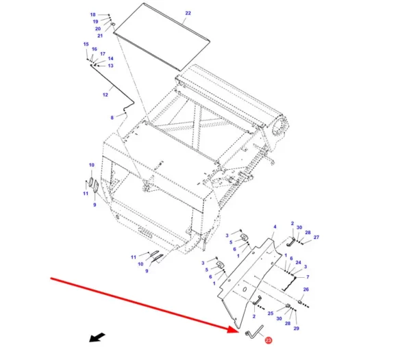 Oryginalna korba regulacyjna, stosowany w kombajnach zbożowych marki Massey Ferguson oraz Fendt schemat