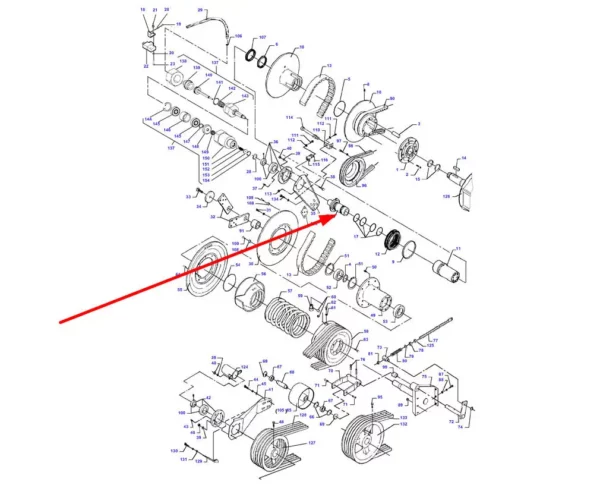 Oryginalna oś wariatora, stosowana w kombajnach zbożowych marek Challenger, Fendt i Massey Ferguson schemat