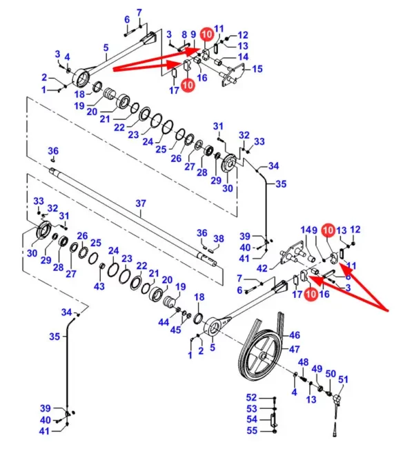 Oryginalne mocowanie metalowe o numerze katalogowym D28480526, stosowane w kombajnach zbożowych marek Challenger, Fendt oraz Massey Ferguson schemat.