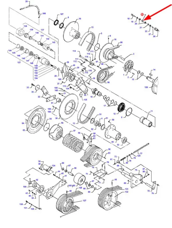 Oryginalna tuleja dystansowa o numerze katalogowym D28710333, stosowana w kombajnach zboźowych marek Challenger, Fendt oraz Massey Ferguson schemat.