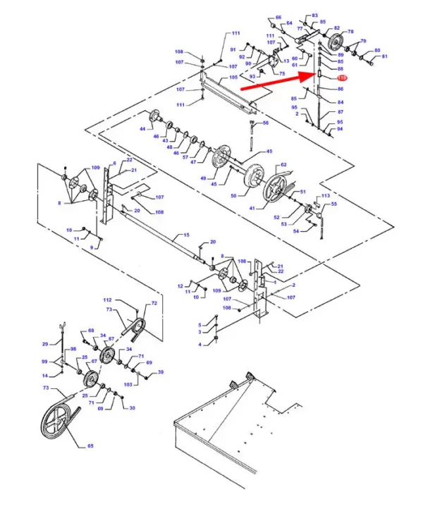 Oryginalna prowadnica napinacza rozładunku ziarna o numerze katalogowym D28780318, stosowany w kombajnach zbożowych marek Challenger, Fendt oraz Massey Ferguson.