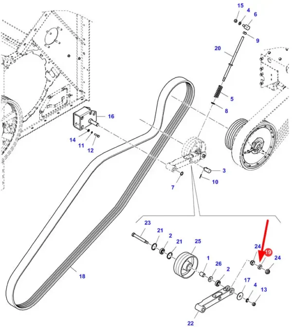 Oryginalna tulejka metalowa 22 x 35 x 10,5 o numerze D28780776, stosowana w kombjnach zbożowych marki Massey Ferguson i Fendt.