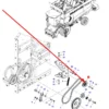 Oryginalne koło pasowe pompy oleju o numerze katalogowym D28782735, stosowane w kombajnach zbożowych marki Massey Ferguson oraz Fendt schemat.