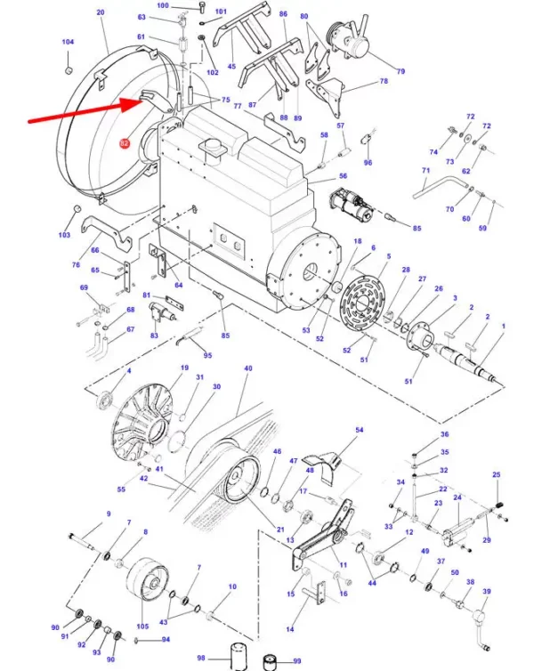 Oryginalna płytka mocująca o numerze katalogowym D28788591, stosowana w kombajnach zbożowych marek Challenger, Fendt oraz Massey Ferguson schemat.