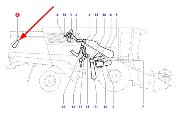 Oryginalny pasek klinowy szerokoprofilowy o wymiarach 61 x 31 x 2235 la stosowany w kombajnach zbożowych marki Challenger, Fendt i Massey Ferguson schemat