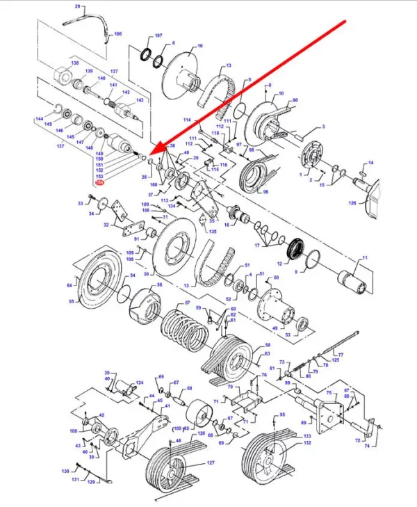 Oryginalny seger wariatora o numerze katalogowym D42510600, stosowany w kombajnach zbożowych marek Fendt, Challenger oraz Massey Ferguson schemat