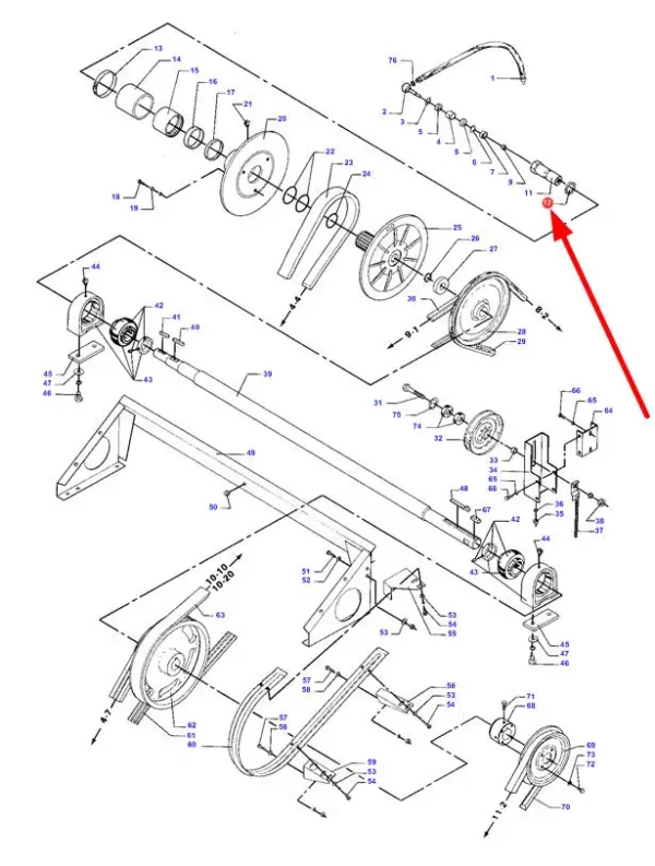 Oryginalna podkładka uszczelniająca o numerze katalogowym D45420000, stosowana w kombajnach zbożowych marki Massey Ferguson schemat.