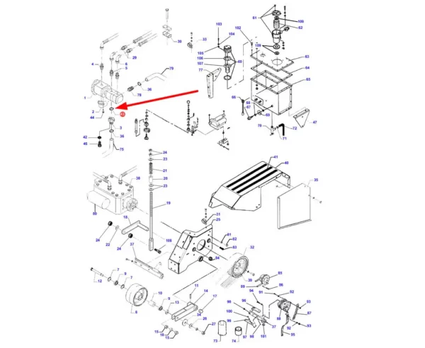 Oryginalny uszczelniacz pompy hydraulicznej, stosowany w kombajnach zbożowych marek Challenger, Fendt i Massey Ferguson schemat