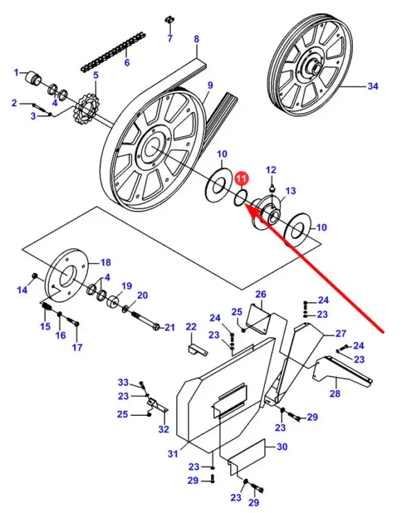 Oryginalny pierścień oring o wymiarach D45481200, stosowany w kombajnach zbożowych marki Massey Ferguson oraz Fendt schemat.