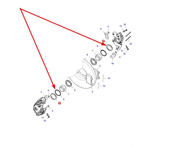 Oryginalny uszczelniacz tłoczka hamulcowego, stosowany w kombajnach zbożowych marek Challenger, Fendt i Massey Ferguson schemat