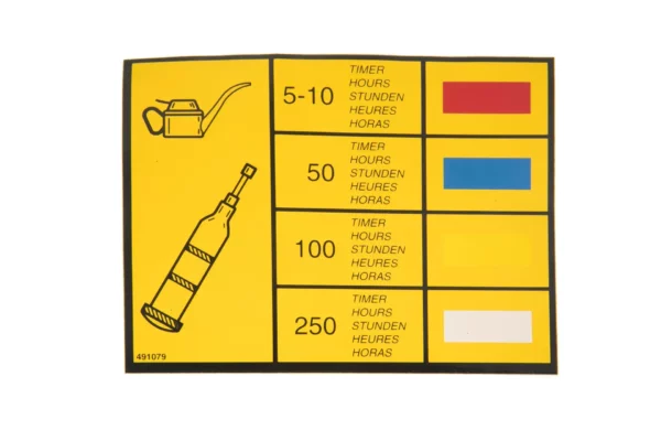 Oryginalna naklejka częstotliwości smarowania