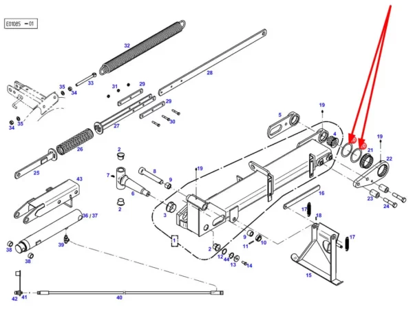 Oryginalna podkładka dystansowa o wymiarach 90 x 110 x 1 mm i numerze katalogowym FEL127469, stosowana w kosiarkach dyskowych marki Massey Ferguson, Fendt, Fella schemat.