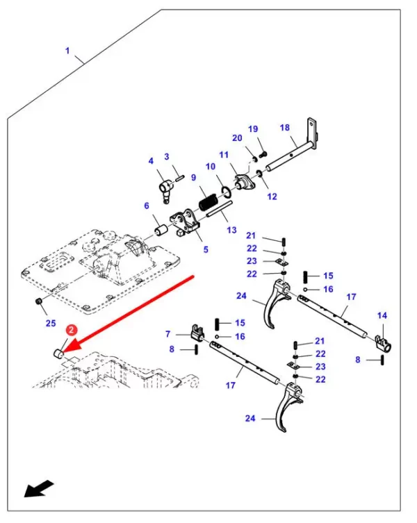 Oryginalna zatyczka obudowy skrzyni biegów o numerze katalogowym LA10159001, stosowana w kombajnach zbożowych marek Challenger, Fendt oraz Massey Ferguson schemat.