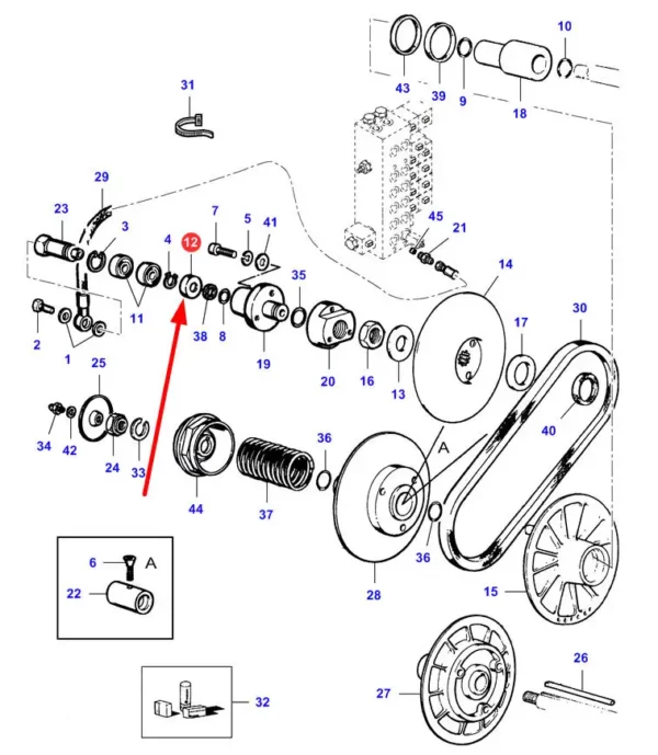 Oryginalna tuleja cylindra wariatora o numerze katalogowym LA300136161, stosowana w kombajnach zbożowych marek Challenger, Fendt, Laverda oraz Massey Ferguson schemat.